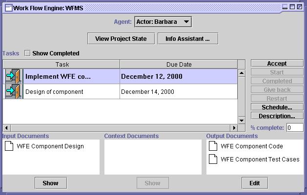 Figure 2.3: To-Do-GUI of MILOS (from [Kön00])